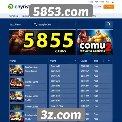 Comparação entre 5853.com e outros sites de jogos